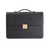 Black double compartment classic briefcase