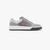 Pearl gray and white sneakers in suede kidskin, crocodile and calfskin