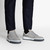 Pearl gray and white sneakers in suede kidskin, crocodile and calfskin
