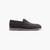 Brown suede kidskin loafers with caiman detail