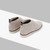 Turtledove-coloured suede calfskin lace-up ankle boots with calfskin detail