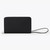 Black zip around organizer in grained calfskin