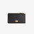 Black calfskin credit card holder with zipper