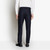 Dark navy single pleated cargo pants, with pockets
