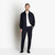 Dark navy single pleated cargo pants, with pockets