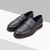 Dark navy blue loafers "Metal Z", cashmere lining