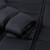 Black long padded coat, removable hood