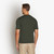 Deep military round neck sweater, "Big Lion" embroidery