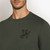Deep military round neck sweater, "Big Lion" embroidery