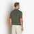 Deep military zipped polo, ribbon stitching 