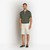 Deep military zipped polo, ribbon stitching 