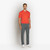 Burnt orange zipped polo, "Lion piquet"