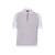 Natural white zipped polo, "Basket" 