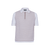 Natural white zipped polo, "Basket" 