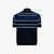 Navy blue zipped polo, "Block stripes"