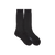 Black and Dark Green striped mid-calf socks in cotton