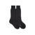 Smoke Grey mid-calf socks in silk