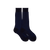 Dark Navy and Smoke Avio striped mid-calf socks in cotton