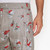 Beige bermuda shorts, "Iris flowers" pattern