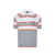 Soft grey zipped polo, "Block stripes"