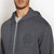 Charcoal zipped hoody, "ZILLI Crest" embroidery
