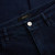 Jean bleu, coupe slim, "Italian Denim", patch en veau marine