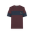 Deep cherry and blue t-shirt, round neck, "ZILLI" monogram in calfskin