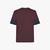 Deep cherry and blue t-shirt, round neck, "ZILLI" monogram in calfskin Deep cherry and blue t-shirt, round neck, "ZILLI" monogram in calfskin