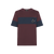 Deep cherry and blue t-shirt, round neck, "ZILLI" monogram in calfskin