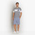 Grey and white t-shirt, round neck, "ZILLI" monogram in calfskin
