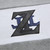 Grey and white t-shirt, round neck, "ZILLI" monogram in calfskin