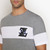 Grey and white t-shirt, round neck, "ZILLI" monogram in calfskin