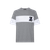 Grey and white t-shirt, round neck, "ZILLI" monogram in calfskin