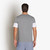 Grey and white t-shirt, round neck, "ZILLI" monogram in calfskin