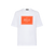 White t-shirt, round neck, "Maison ZILLI EST 1965" printed pattern