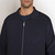 Navy blue zipped overshirt, "ZILLI Crest" embroidery