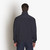 Navy blue zipped overshirt, "ZILLI Crest" embroidery