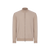 Pale caramel mock neck zipped cardigan sweater