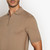 Camel zipped polo, leather sidebands