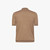 Camel zipped polo, leather sidebands