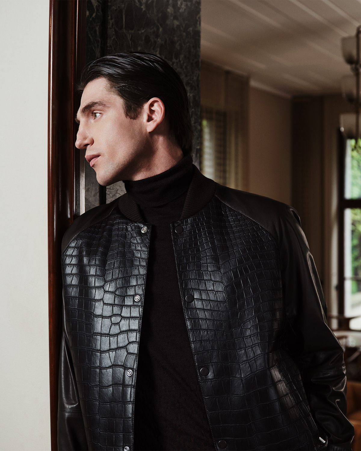 ZİLLİ Zilli Black Full Crocodile Derby – Top Shelf Apparel main image 4