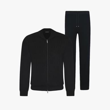 boohoo BOXY CROSS クロス スプレー ZIP トラックスーツ 黒 Zipped tracksuit with ZILLI 
