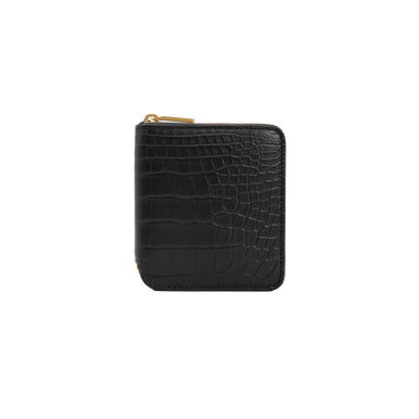 Crocodile black zip around wallet, small size - ZILLI