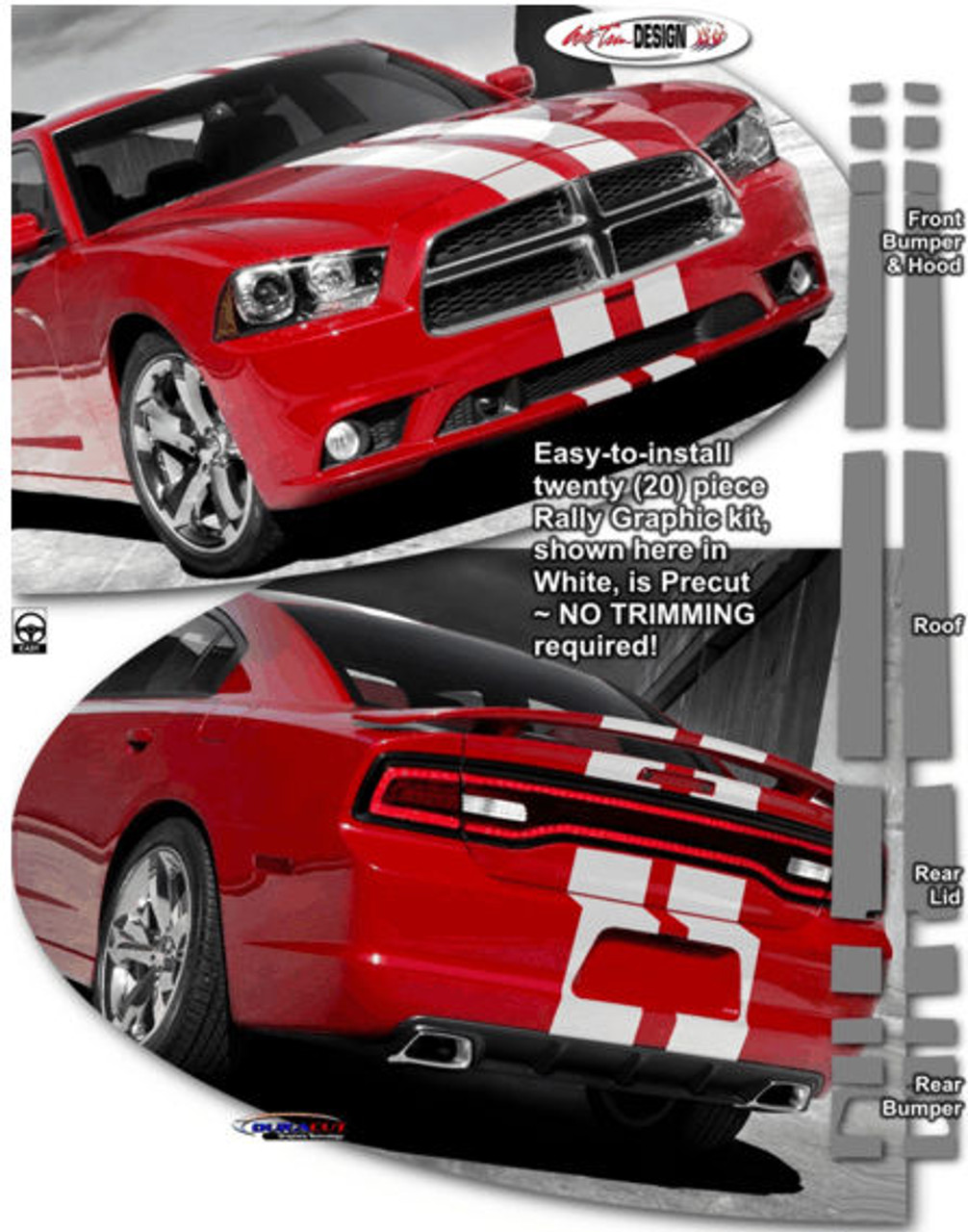 Rally Stripes Kit 2 for '11-'14 Dodge Charger