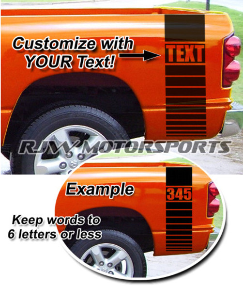 Bed Stripes Decal 6 - 345 for Ram Hemi