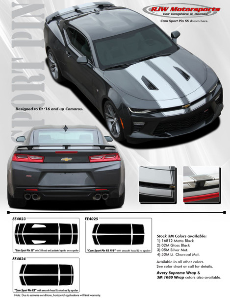 Racing Stripes w/ Pinstripe for 2016-2018 Camaro