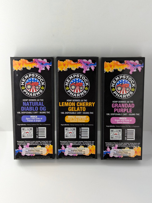 1ml Hemp Derived ∆9 Vape Cartridges