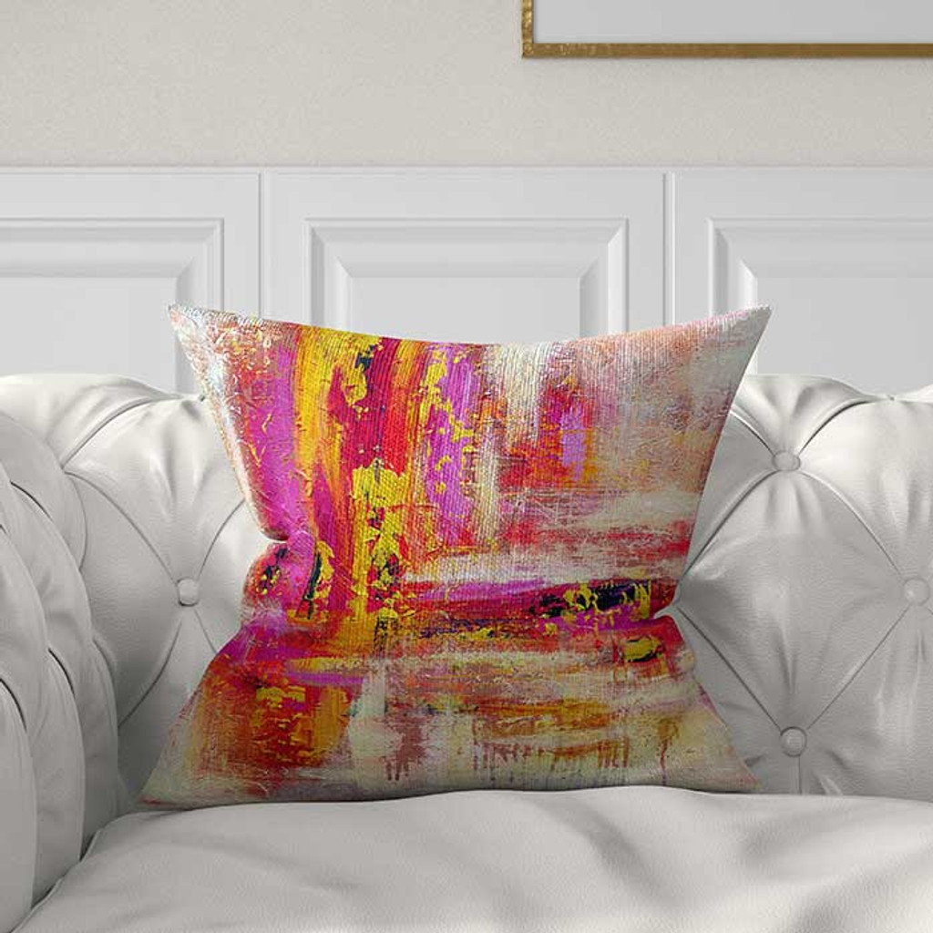 abstract pillow, red, purple, yellow throw pillow covers