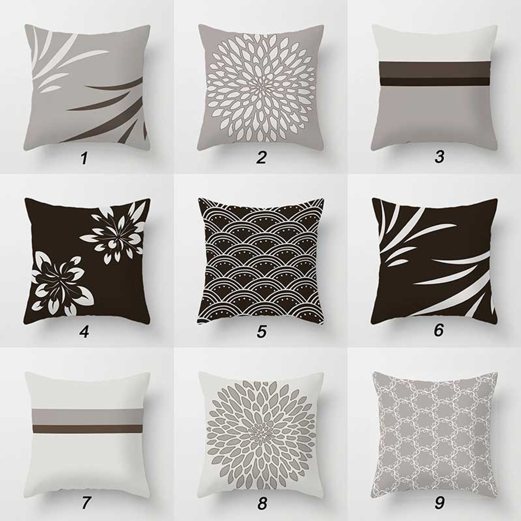 gray pillow covers