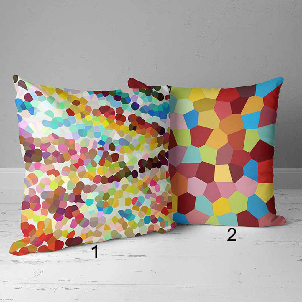 colorful mosaic throw pillows